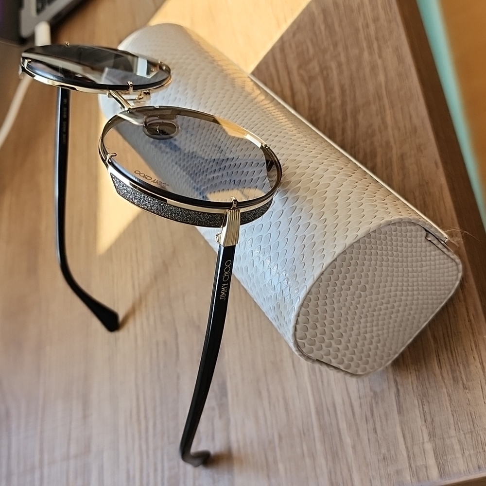 Jimmy Choo Round Sunglasses - Gold Havana / Dark Grey Shaded